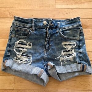 American Eagle Distressed Denim Jean Shorts Size 2